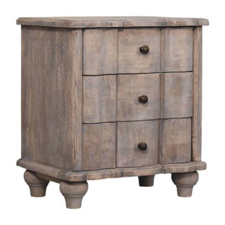 Lume Solid Mango Wood Bedside Table in Acid Wash Finisb