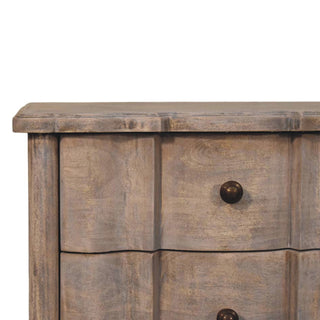 Lume Solid Mango Wood Bedside Table in Acid Wash Finisb