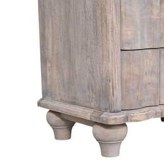 Lume Solid Mango Wood Bedside Table in Acid Wash Finisb
