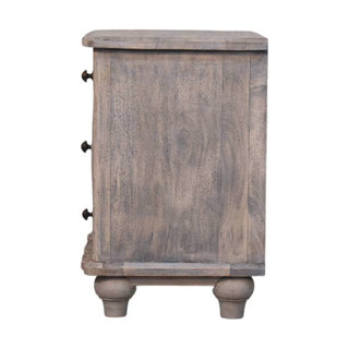 Lume Solid Mango Wood Bedside Table in Acid Wash Finisb