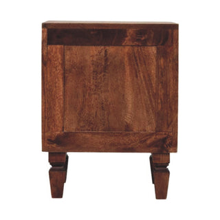 Harper Grooved 2 Drawer Bedside Table, Solid Mango Wood