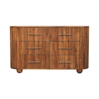 Ridgefront Solid Mango Wood Six-Drawer Chest