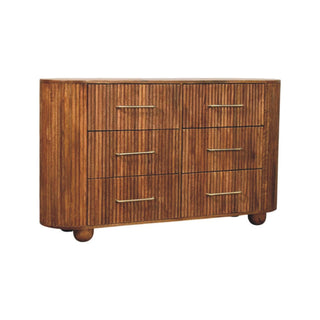 Ridgefront Solid Mango Wood Six-Drawer Chest