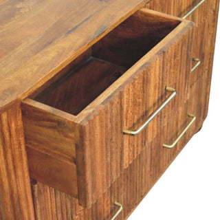 Ridgefront Solid Mango Wood Six-Drawer Chest