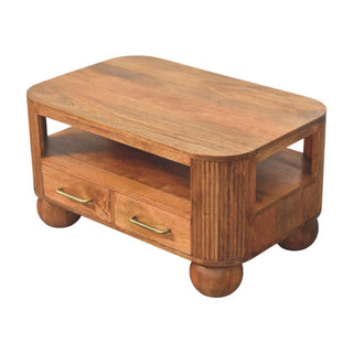Mango Wood Fluted Coffee Table