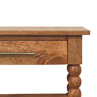 Spindle Side Table with Drawer, Solid Mango Wood