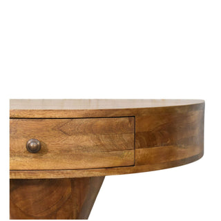 Solid Mango Wood Pedestal Console Table