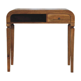 Rounded Home Office Desk with Open Shelving