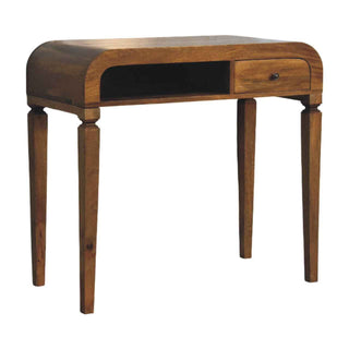 Rounded Home Office Desk with Open Shelving