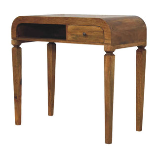 Rounded Home Office Desk with Open Shelving