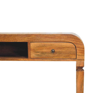 Rounded Home Office Desk with Open Shelving