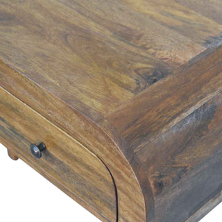 Rounded Home Office Desk with Open Shelving