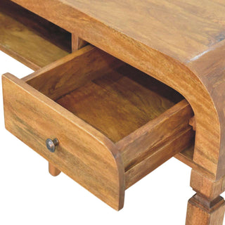 Rounded Home Office Desk with Open Shelving