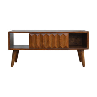Chestnut Prism Sliding Media Unit, Mango Wood