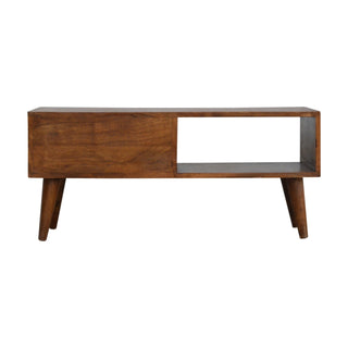 Chestnut Prism Sliding Media Unit, Mango Wood