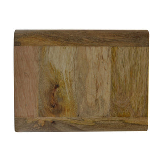 Wide Curved Floating Bedside Table in Oak Finish