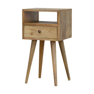 Narrow Bedside Table in Oak Finish