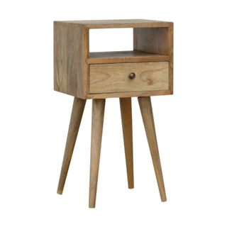 Narrow Bedside Table in Oak Finish