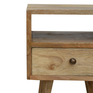 Narrow Bedside Table in Oak Finish