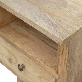 Narrow Bedside Table in Oak Finish