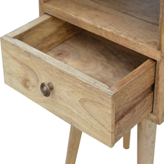 Narrow Bedside Table in Oak Finish