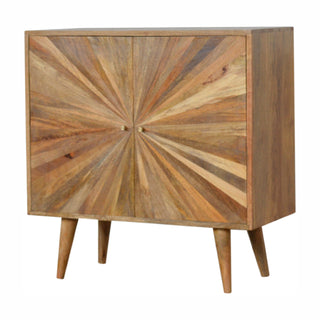Sunrise Carved Cabinet in Oak Finish