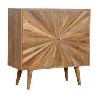 Sunrise Carved Cabinet in Oak Finish