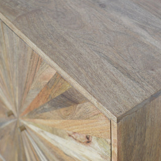 Sunrise Carved Cabinet in Oak Finish