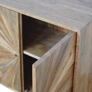 Sunrise Carved Cabinet in Oak Finish