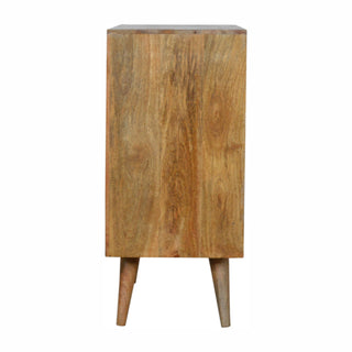 Sunrise Carved Cabinet in Oak Finish