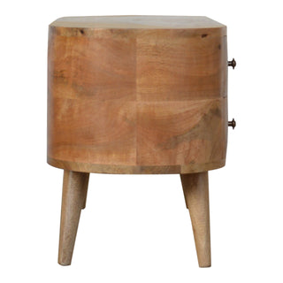 Rounded Media Unit – 4 Drawer in Oak Finish