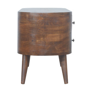 Chestnut Rounded Media Unit – 4 Drawer in Chestnut Finish
