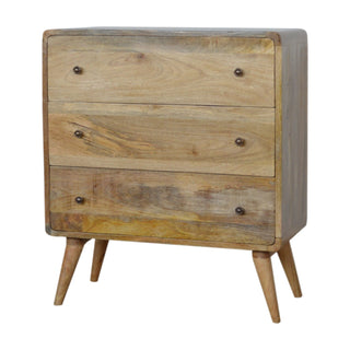 Curved Chest of Drawers in Oak Finish