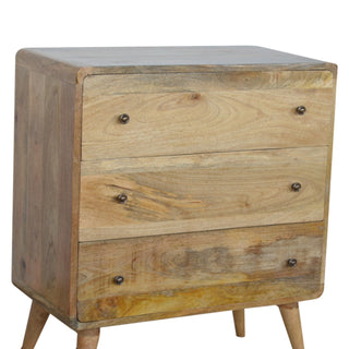 Curved Chest of Drawers in Oak Finish