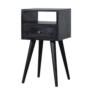 Narrow Nordic Bedside Table in Ash Black