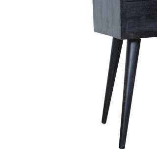 Narrow Nordic Bedside Table in Ash Black