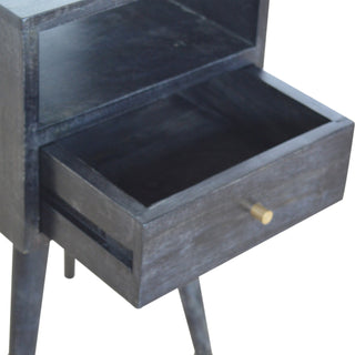 Narrow Nordic Bedside Table in Ash Black