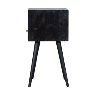 Narrow Nordic Bedside Table in Ash Black