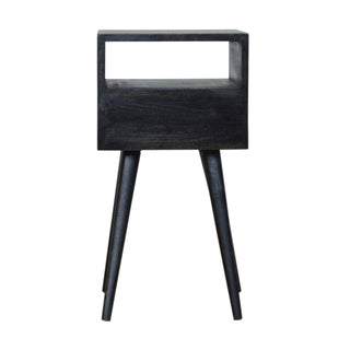 Narrow Nordic Bedside Table in Ash Black