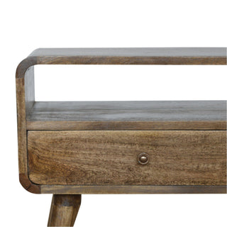 Curved TV Unit in Grey-Wash Finish