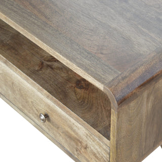 Curved TV Unit in Grey-Wash Finish