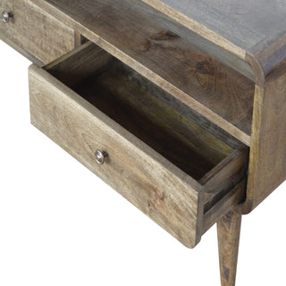 Curved TV Unit in Grey-Wash Finish