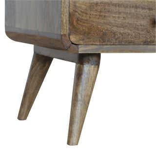 Curved TV Unit in Grey-Wash Finish