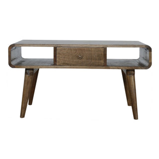 Curved Coffee Table in Grey-Wash Finish