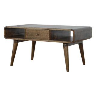 Curved Coffee Table in Grey-Wash Finish