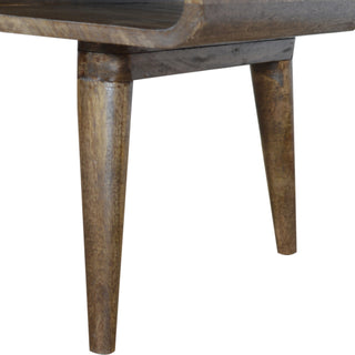 Curved Coffee Table in Grey-Wash Finish