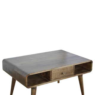 Curved Coffee Table in Grey-Wash Finish