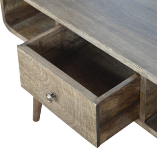 Curved Coffee Table in Grey-Wash Finish