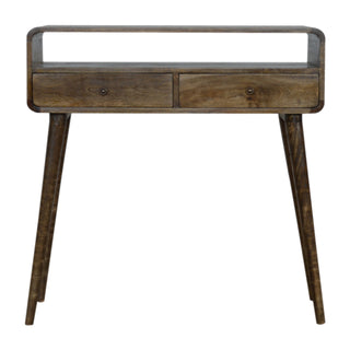 Curved Console Table in Grey-Wash Finish