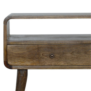 Curved Console Table in Grey-Wash Finish